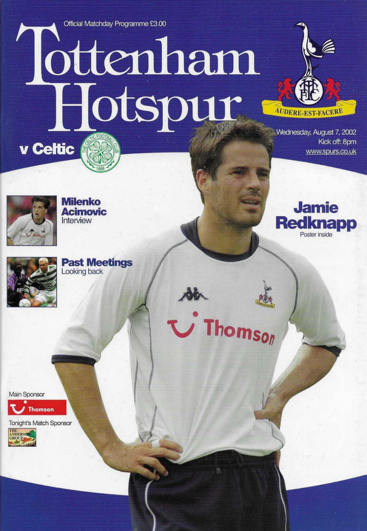 TOTTENHAM HOTSPUR v CELTIC 2002/03 (FRIENDLY)